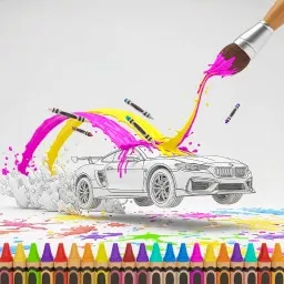 Araba Boyama Kitabı: Renklerin Hükümdarı Ol!