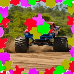 Canavar Kamyon Kaydırmalı Bulmacalar: Motorları Isıt!