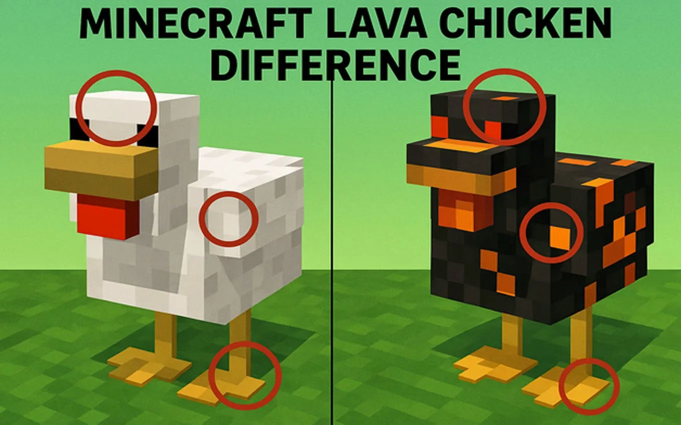Minecraft Lav Tavuk Fark Bulmaca: Gözlerin Şenlensin!